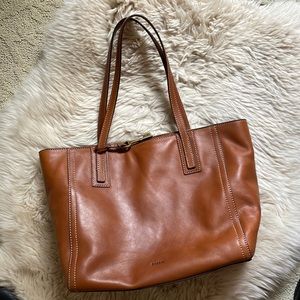 Never Used Fossil Brown Leather Tote